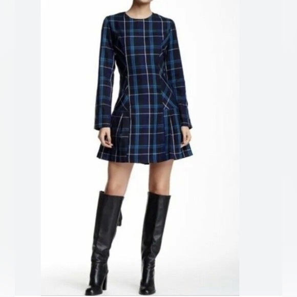 Romeo & Juliet Couture Plaid Long Sleeve Mini Dress Small Academia Preppy NWT - Picture 2 of 10
